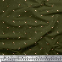 Soimoi Poly Georgette Fabric Star, листа и лалета флорални отпечатъци от плат по двор