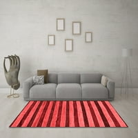 Ahgly Company Indoor Square Abstract Red Modern Area Rugs, 6 'квадрат