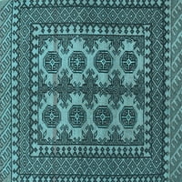 Ahgly Company Indoor Rectangle Southwestern Light Blue Country Area Rugs, 3 '5'