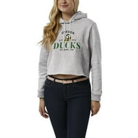 Колегиално износване на женската лига Heather Grey Oregon Ducks Изрязано пуловер качулка