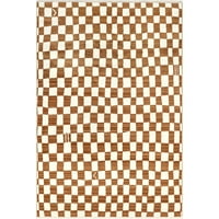 абстрактен кариран килим с ресни, 4 ' 6 ' 5