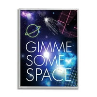 Ступел Индъстрис Дай ми някои пространство фраза шарени галактически звезди рамкирани стена изкуство, 30, дизайн от Дженифър Елъри