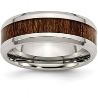 Емайлиран пръстен от неръждаема стомана полиран кафяв дърво, предлаган в множество размери