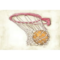 Баскетбол Свиш живопис печат върху увити платно