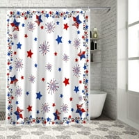 4 юли душ завеси американски флаг патриотични звезди баня за баня Свобода Фойерверки Водоустойчива завеса за баня комплект с куки