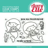 Avery Elle Clear Stamp Set 4 x3 -русалки