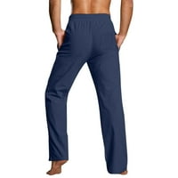 Мъжки панталони Leey-World Мъжки небрежен топъл панталон Твърд Пълно дължина панталони с удебелени джобни джобни теглене на топли