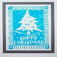 Дървесния чист сингли - Lino Cut Christmas Tree