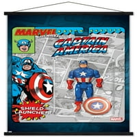 Marvel Toy Vault - Стенски плакат на Капитан Америка с магнитна рамка, 22.375 34