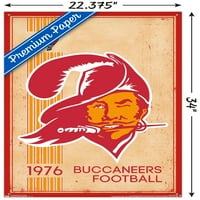 Буканиерите Тампа Бей-ретро лого плакат за стена с щифтове, 22.375 34