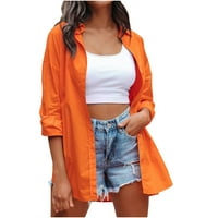 Якета за жени на открито спортен жилетка дамски палта оранжев размер m