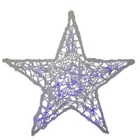 24 предварително осветена ясна и лилава светодиодна промяна на цвета на завъртяното стъкло висяща звезда Коледна украса