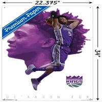 Sacramento Kings - De'aaron Fo стенен плакат с бутални щифтове, 22.375 34