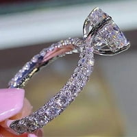 Искрящо стерлинги сребро 14k злато пълна бяло синьо сапфир диамантен пръстен годежен булчински сватбени ленти пръстени