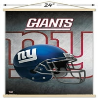 New York Giants - Плакат за стена на шлем с магнитна рамка, 22.375 34