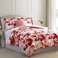 Модерни конци двулицево легло в чанта, червено флорално, Флорентина, пълно