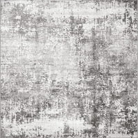 нулум нефрит избледнели абстрактна площ килим, 8 '10 12', Светло сив