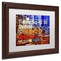 Търговска марка изобразително изкуство Метро Сити Арт Ню Йорк Ив платно изкуство от Филип Хюгонард бял мат, дървена рамка