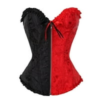 Аайомет опечен костюми за тяло за жени от най -важните дантели с цип zip bustier corset body shapeware, черен xxl