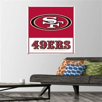 Сан Франциско 49ерс-лого плакат за стена с пуш щифтове, 22.375 34