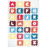 детска азбука детска стая или стая за игри килим, 4 '6', мулти