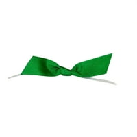 Paper Grosgrain Twist Tie Flair Bows, Emerald Green, IN, 100 пакета