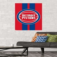 Детройт Пистънс - Плакат С Лого, 22.375 34