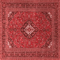 Ahgly Company Indoor Square Medallion Red Traditional Area Rugs, 6 'квадрат