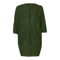 Fatuov Womens Plus Size Coats - Fall and Winter Nergular Hem Днешните сделки яке с дълъг ръкав Небрежен твърд цвят Зелен жилетка за жени