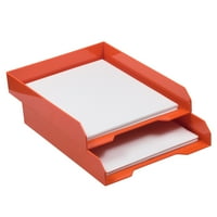 Подреждащи се хартиени тави, оранжев, настолен документ, тава за организатор на букви и файлове, продадени индивидуално