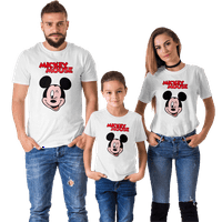 Мики Маус Карикатура Тениска Фамилна риза с къс ръкав за възрастни и деца, 6xl