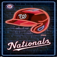 Национали на Вашингтон - Плакат за стена на неонова шлем, 14.725 22.375