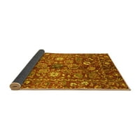 Ahgly Company Indoor Rectangle Oriental Yellow Traditional Area Rugs, 2 '3'