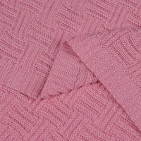 Уникални сделки Памук Трикотажни декоративни хвърлят одеяло за диван, Розово