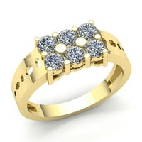Истински 0,75ctw кръгло отрязани диамантени мъжки класически юбилеен годежен пръстен солидна 14k роза, бяло или жълто злато IJ