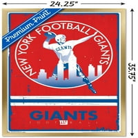 Нюйоркските Giants - Retro Logo Wall Poster, 22.375 34