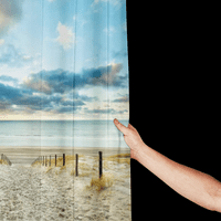 Душ завеси Океан плаж принт Домашен декор Завест с куки морски пейзаж Хавайски остров водоустойчив душ завеси за домашен хотел