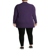 Терра & небе жените Плюс размер Дълъг ръкав жилетка пуловер с джобове