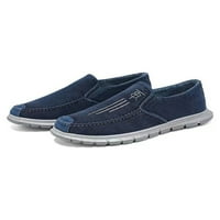 Мъжки ежедневни обувки плъзгане на платно за обувки комфортни мокасиви леки лодка мъже плоски широки ширини сини 8