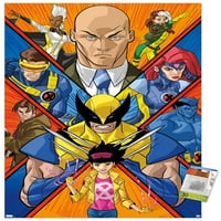 Marvel Comics - X -Men - емблематичен стенен плакат с дървена магнитна рамка, 22.375 34