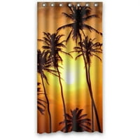 HelloDecor Sunset душ завеса полиестер тъкан за баня декоративна схващане с размер на завесата