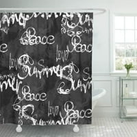 Творчески дизайн модерен с думи мир любов лято и акварелен ефект баня душ завеси