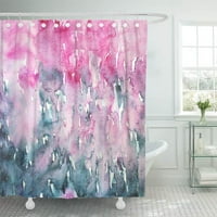 Aquarelle абстрактна акварелна живопис в розови индиго цветове ръчна четка креативна баня за душ завеса