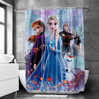 Elsa Anna Замразена карикатура за душ завеса полиестер тъкан душ завеса водоустойчива декорация за домашно декорация Запайване