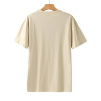 Njoeus ризи за жени женски ризи с къс ръкав мода жена солидна кръгла печат за печат с къс ръкав тениска печат на разхлабени блузи