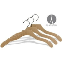 Закачалка вълниста естествена дървена горна Закачалка за ризи, якета или рокли, опаковка