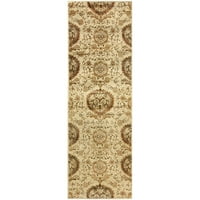 Превъзходна топола традиционна флорална закрита бегачка килим, крем, 2 '7 8'