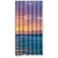 HelloDecor Tropical Paradise Ocean Beach Sunset душ завеса полиестер тъкан за баня декоративна завеса размер