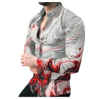Rovga ризи мъже класически дълъг ръкав твърд цвят кариран плюс размер дебел копче от велпар есен зимни ризи блуза топ стилни мъже