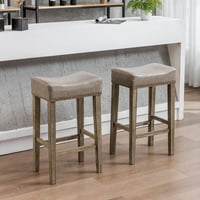 Cfowner 29 бар столове на комплект - модерен брояч за индустриални тапицирани столове за кухня за кръчма - сиво